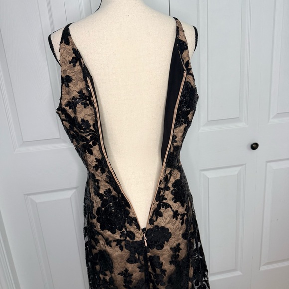 Dress the Population Black Sequin Lace Fit & Flare Midi Dress Size Medium - Picture 7 of 16